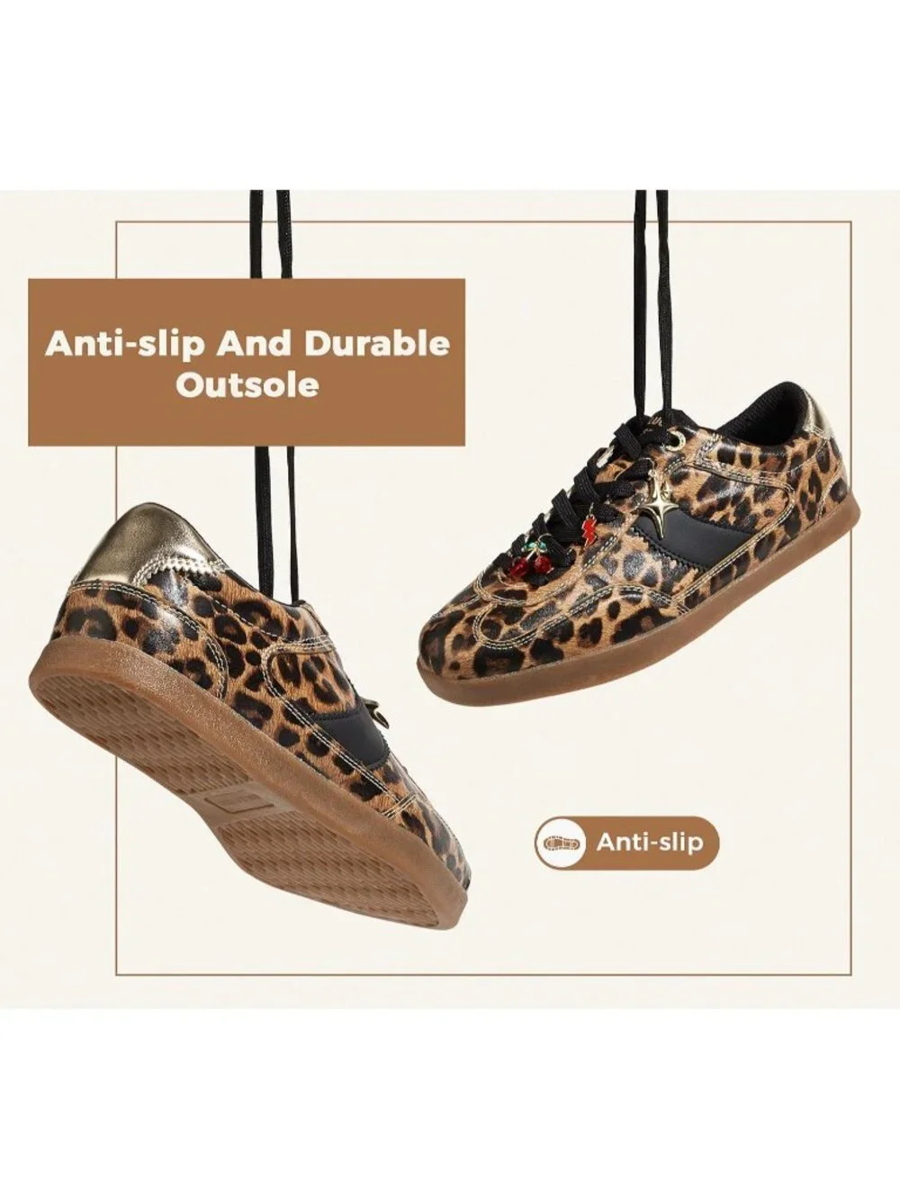 Classic Retro Sneakers Lace Up Faux Leather Casual Walking Shoes Comfortable
